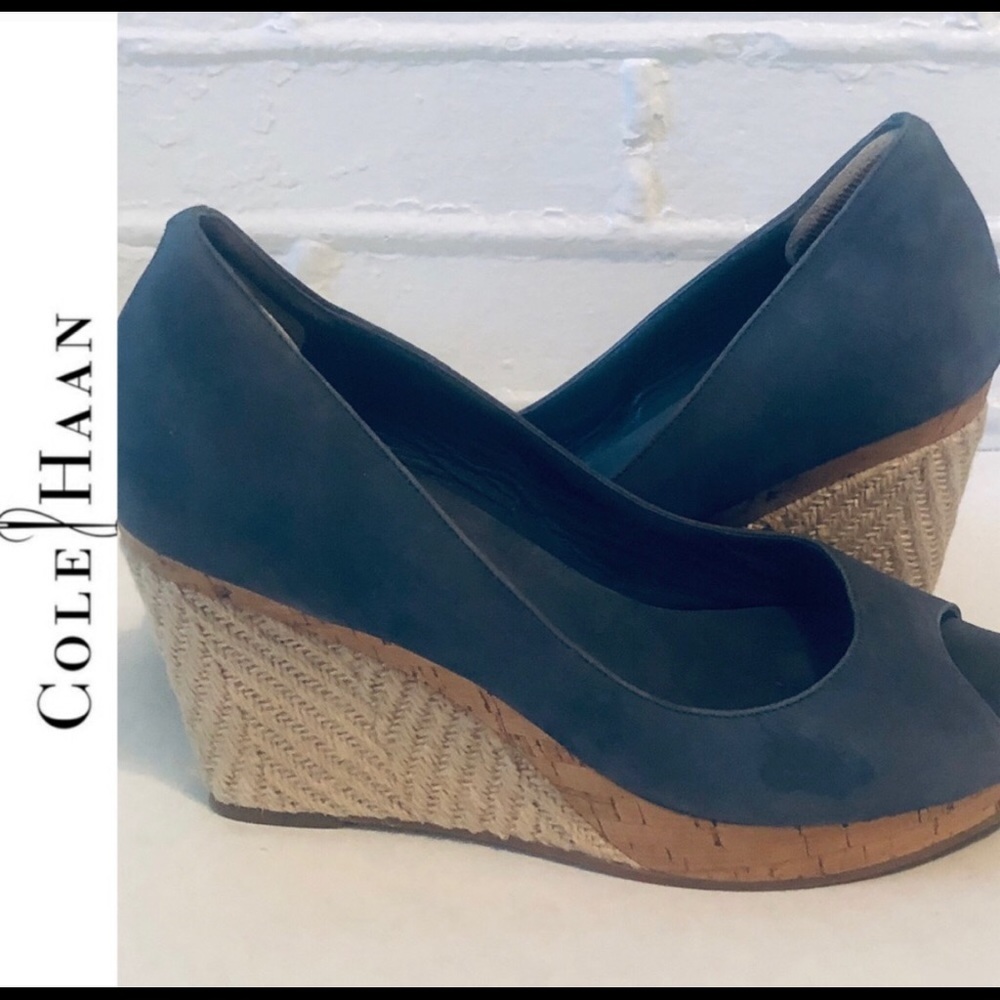 Cole Haan Blue Cork Wedge